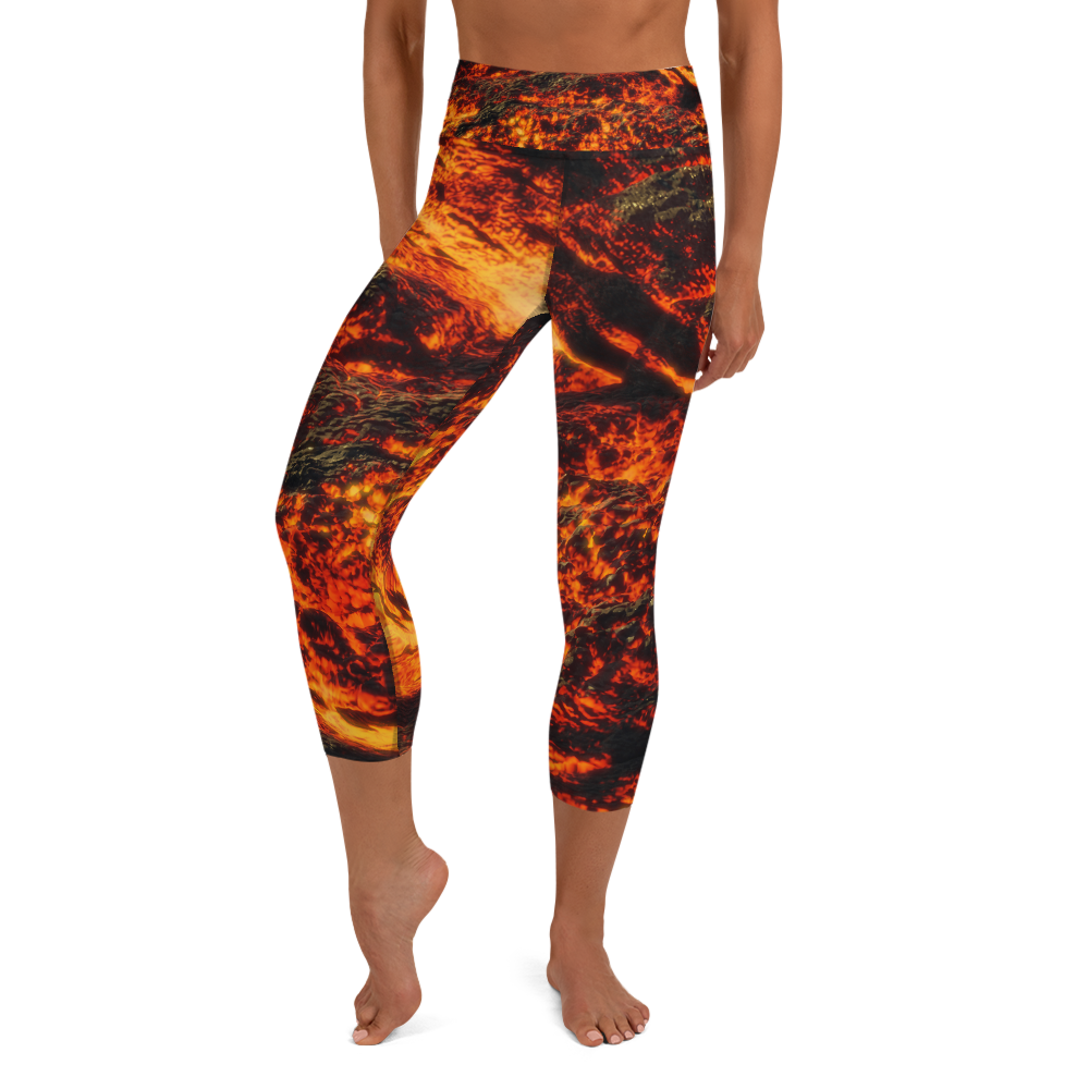 Lava Print Yoga Capri Leggings