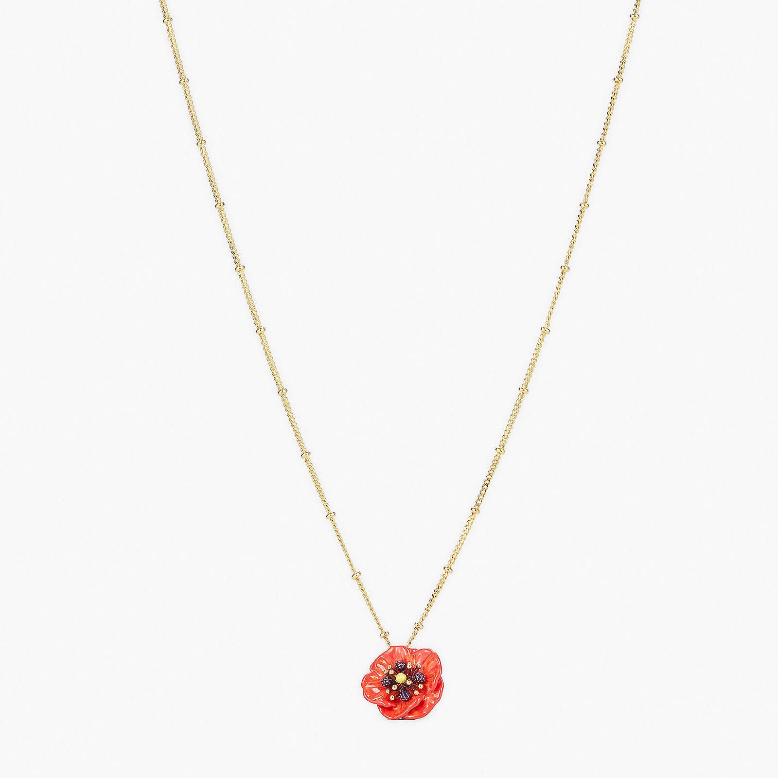 Red on sale flower necklace