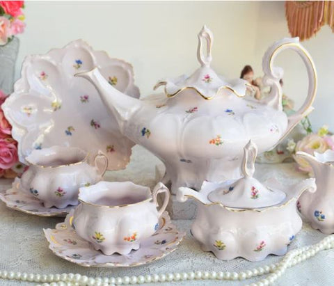 Tea Set Floral Porcelain Slav Porcelain Pink Tea Cup Set HCH