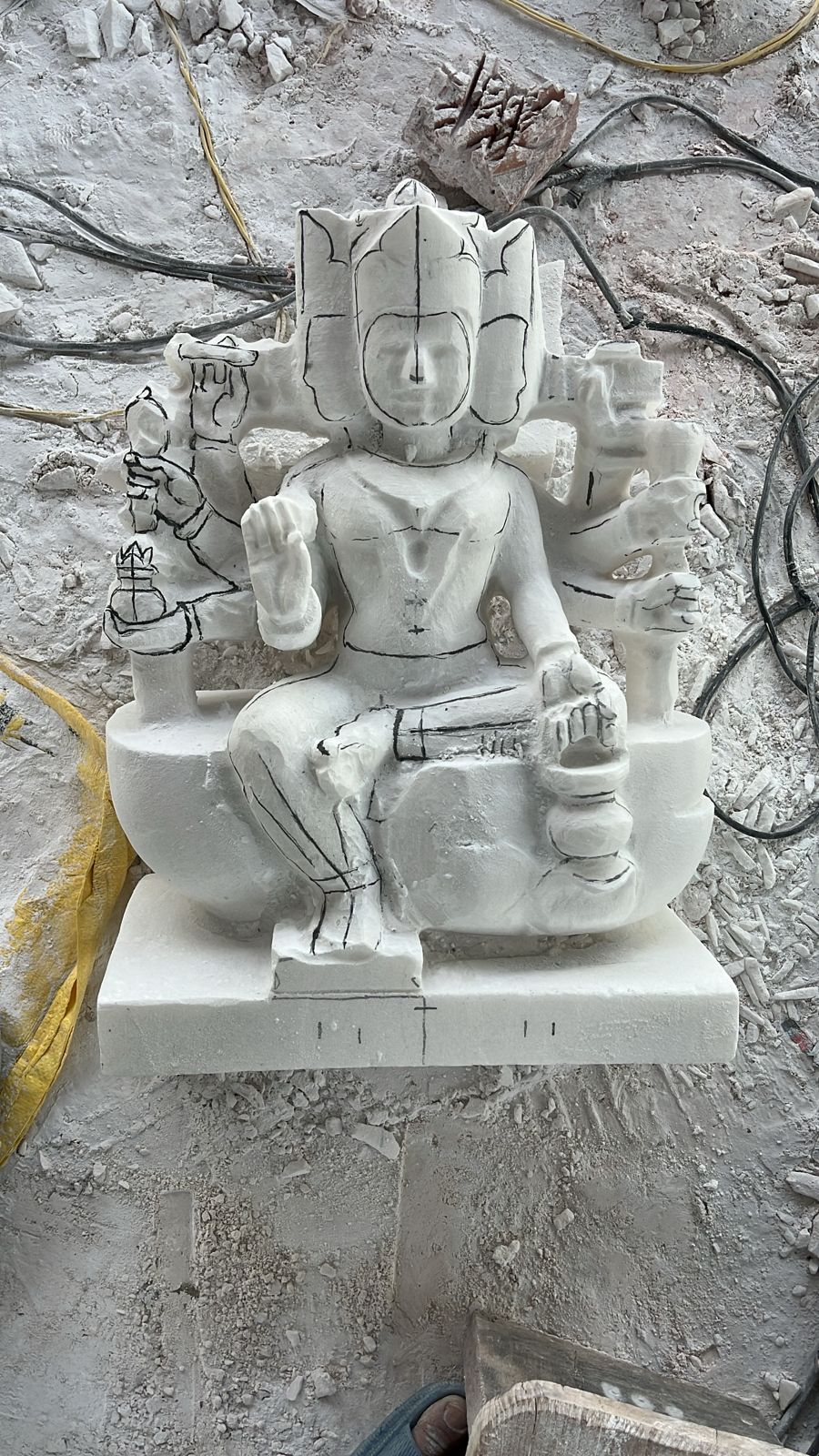Brahma Marble Statue in making