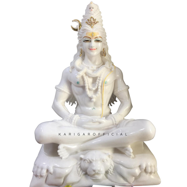 Beautiful White Marble statues of Mahadev snake gods in Hinduism is Lord Shiva