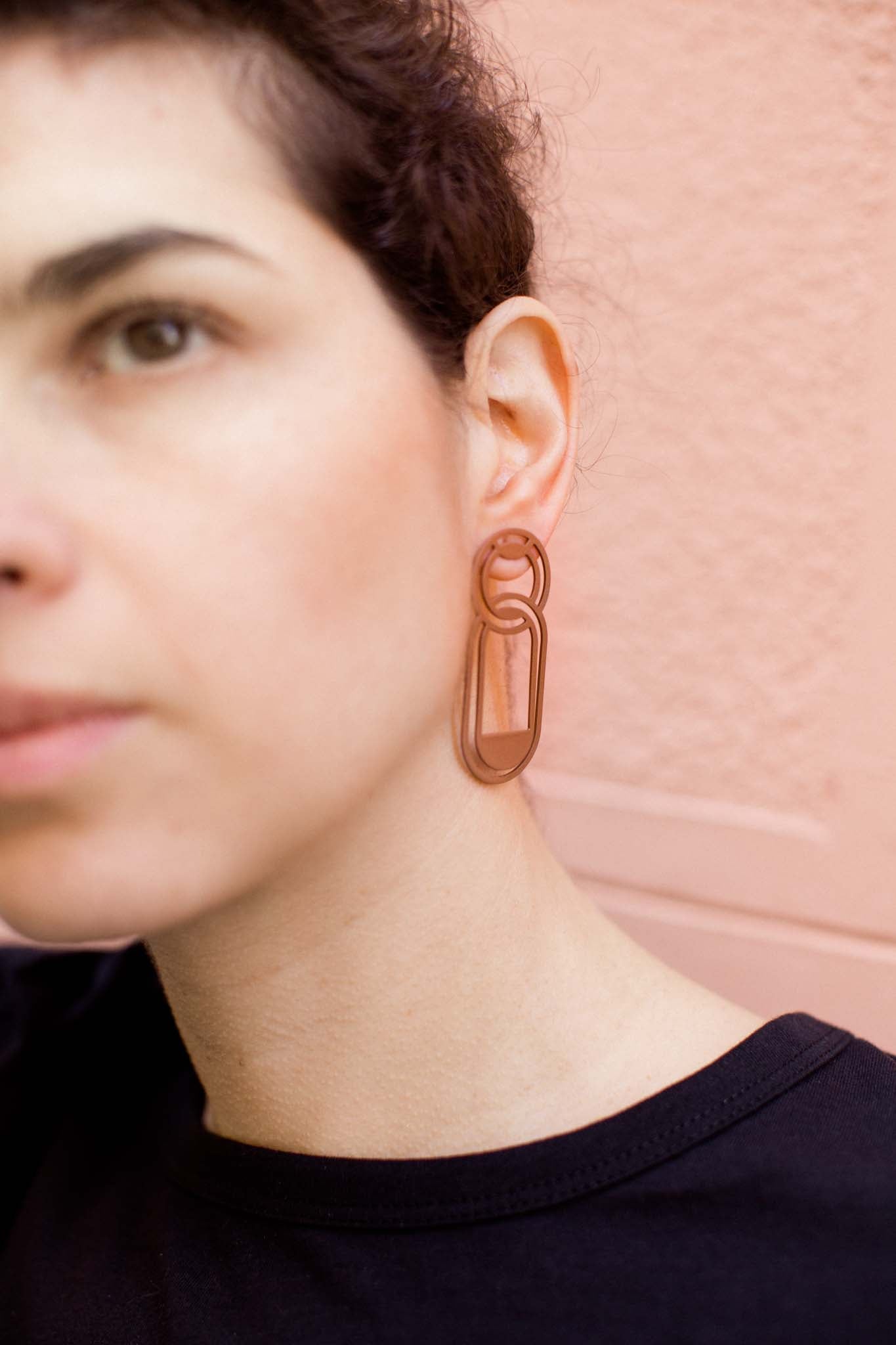 LOUISETTE Pleated Leather Earrings Fans DIFFERENT COLORS -  Sweden