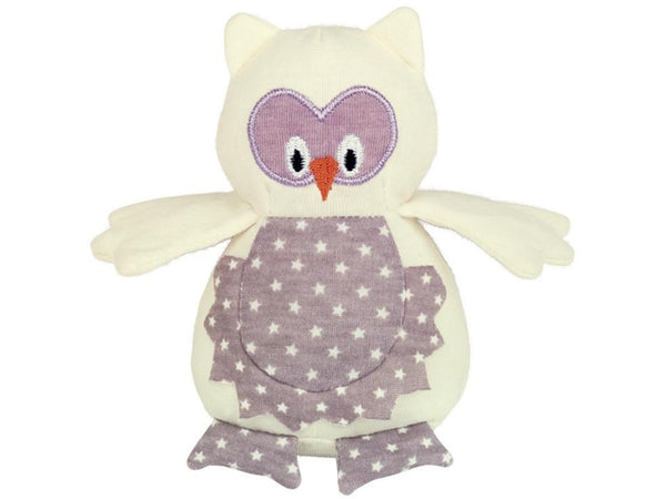 66915 Owl with crackle wings creme 13 cm