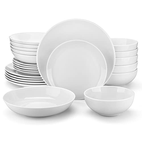 Malacasa 24 Piece Gourmet Porcelain Dinnerware Sets