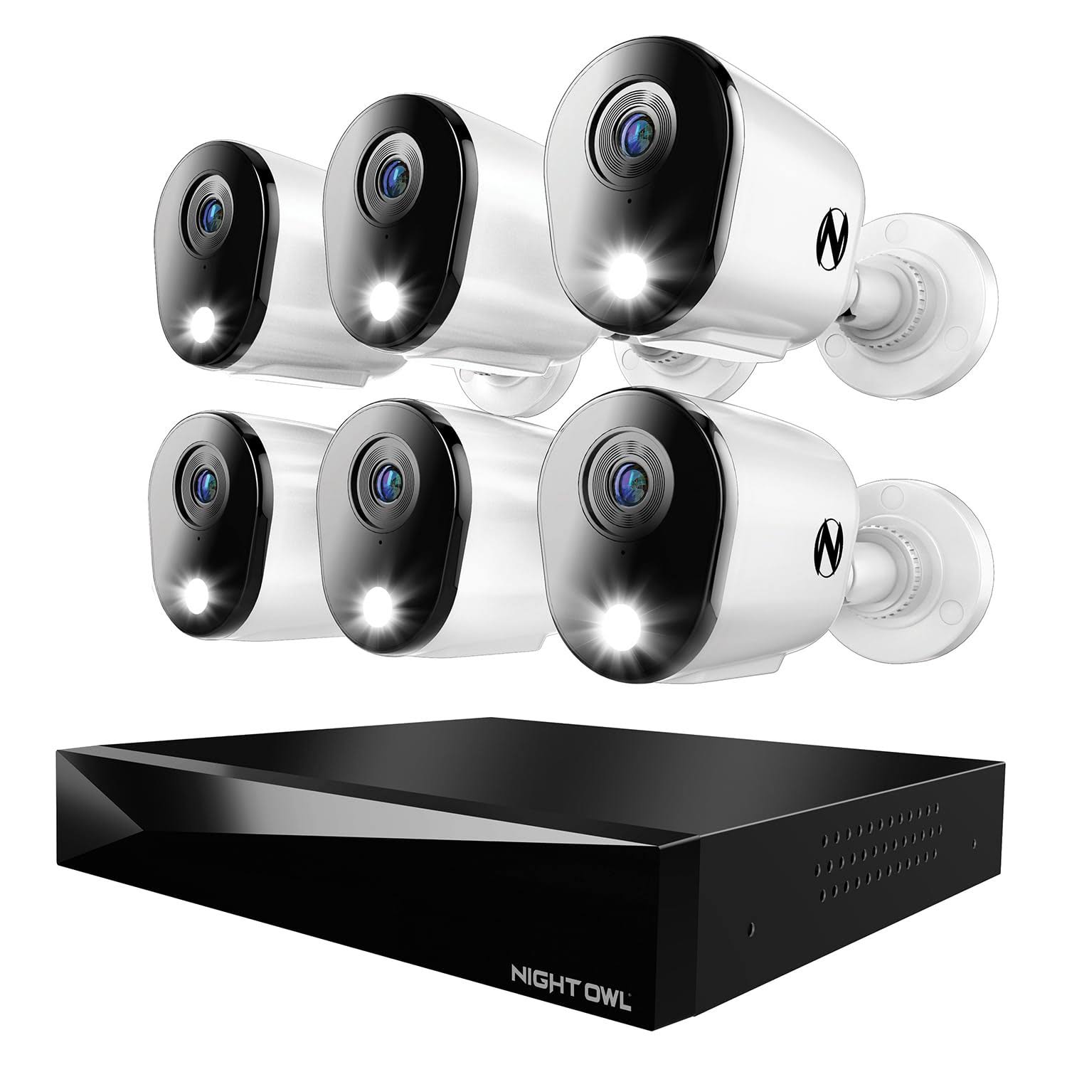 12 Channel 6 Camera Wired 4k 2tb Dvr Security System - White