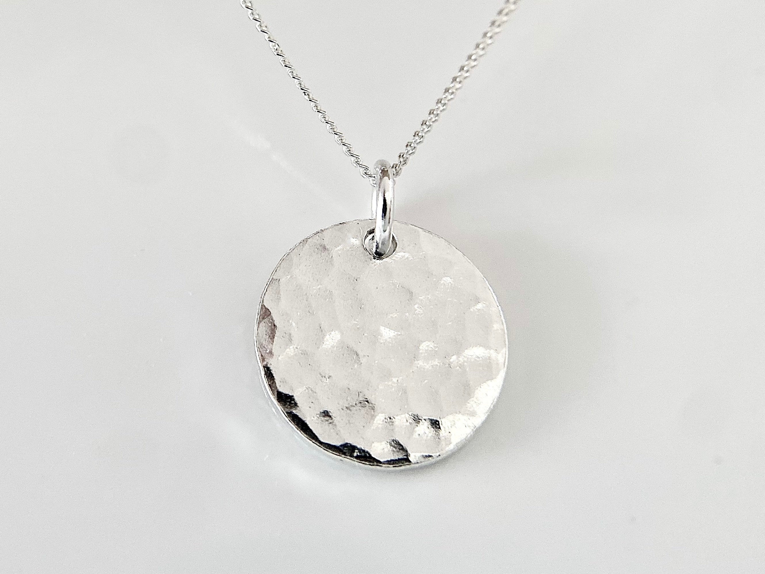 Hammered Sterling Silver Circle Necklace, Hammered Silver Circle Pendant, Silver  Necklace, Simple Necklace, Hammered Circle Jewellery - Etsy