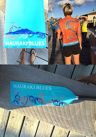 Hauraki Blues custom dragon boat paddle