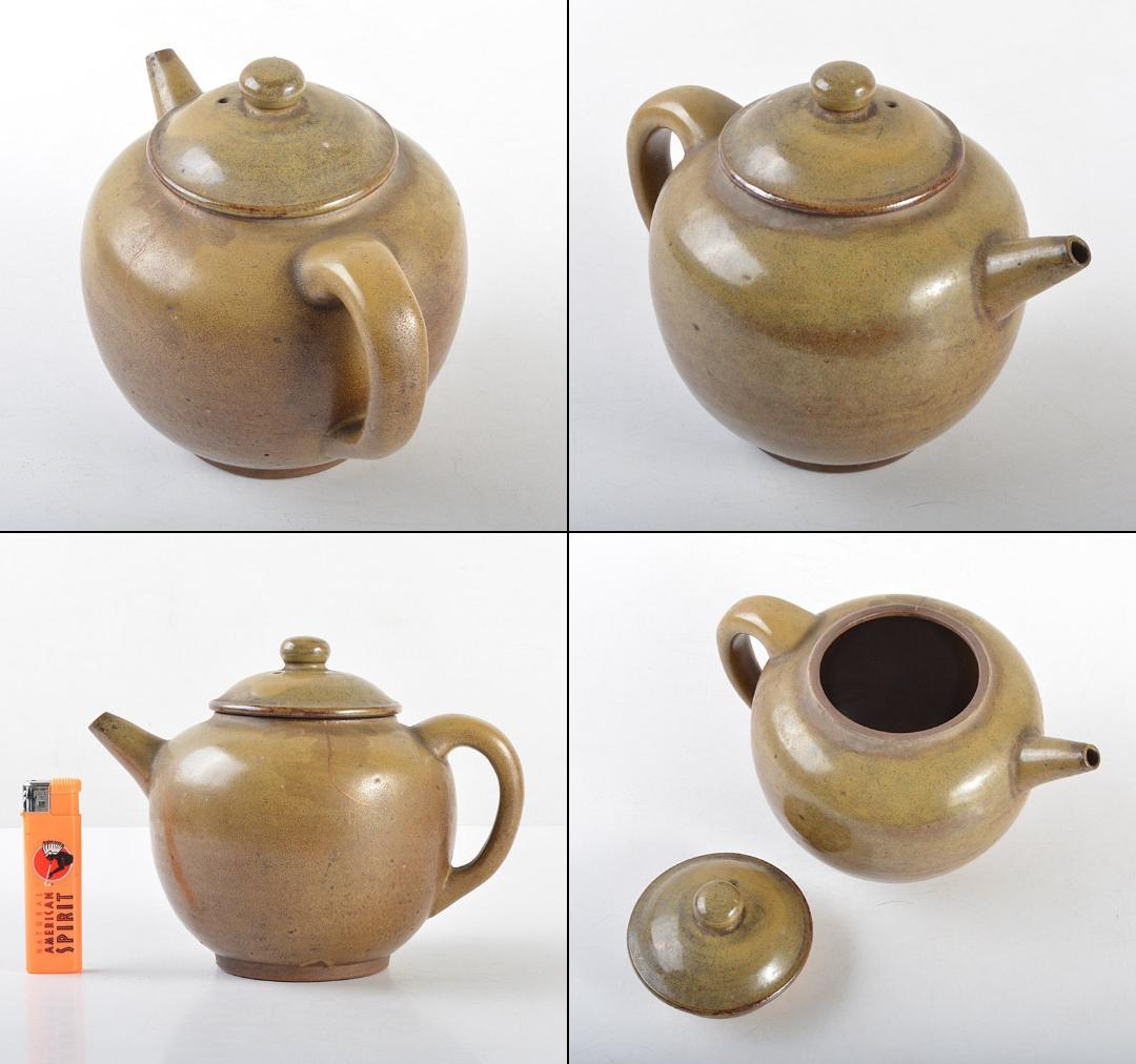 中国 茶葉末釉 蕎麦釉瓢箪摘み 急須 茶壷 M R4549 - 美術品