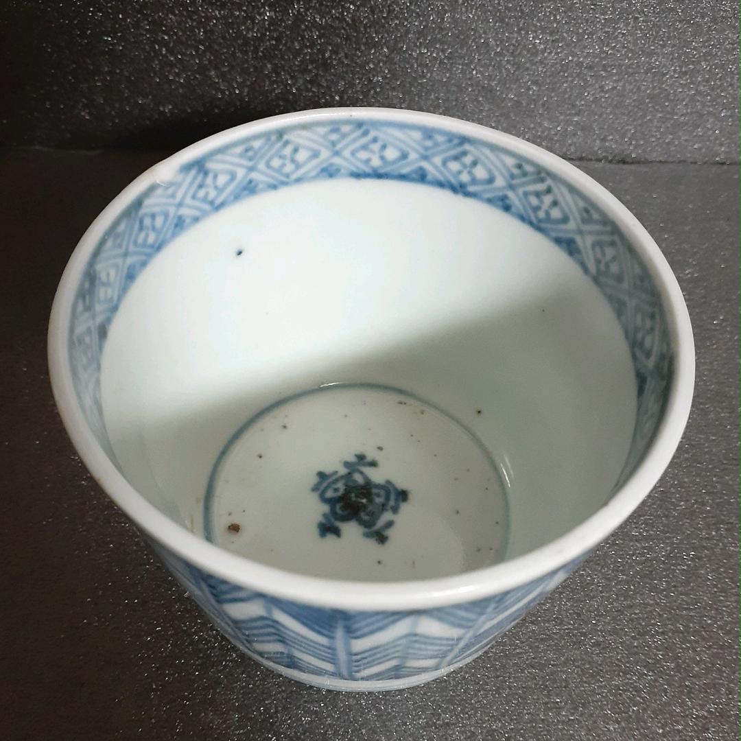 古伊万里 矢羽文 染付 江戸時代 骨董品 アンティーク - 工芸品