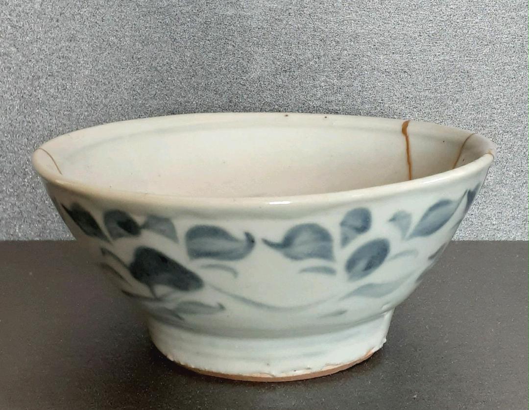 中国古美術 古玩 明朝 明代 青花 古染付 呉須 花文様 碗 茶碗 茶道具