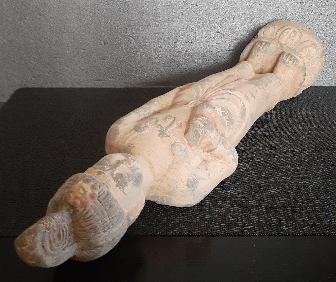 【時代仏像】中国仏教美術 古陶磁器 唐 遼時代 発掘伝世 観音菩薩 立像 俑