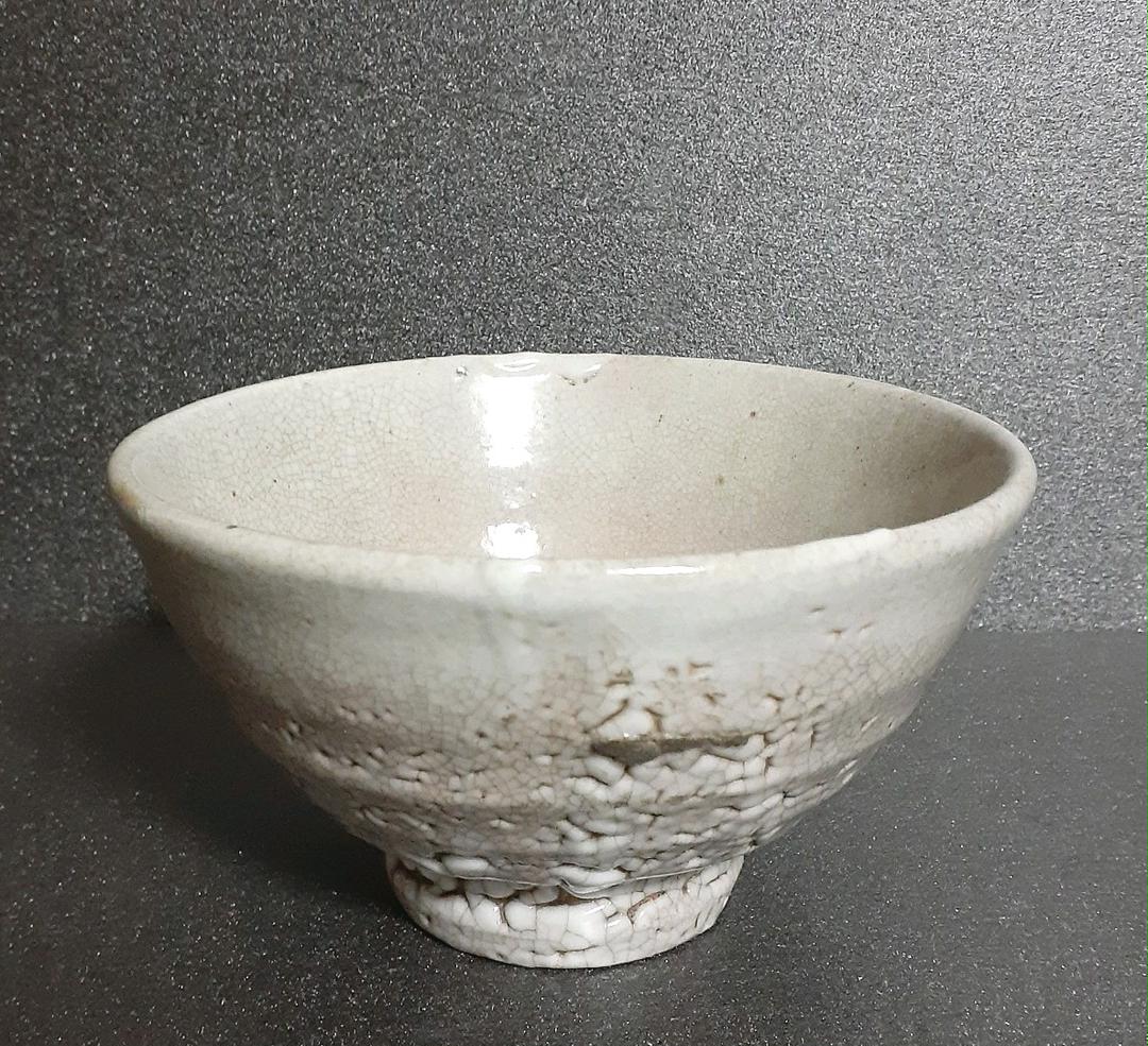 古作品 時代物 古萩 井戸茶碗写し 雨漏り手 茶碗 茶道具 茶器 - 工芸品