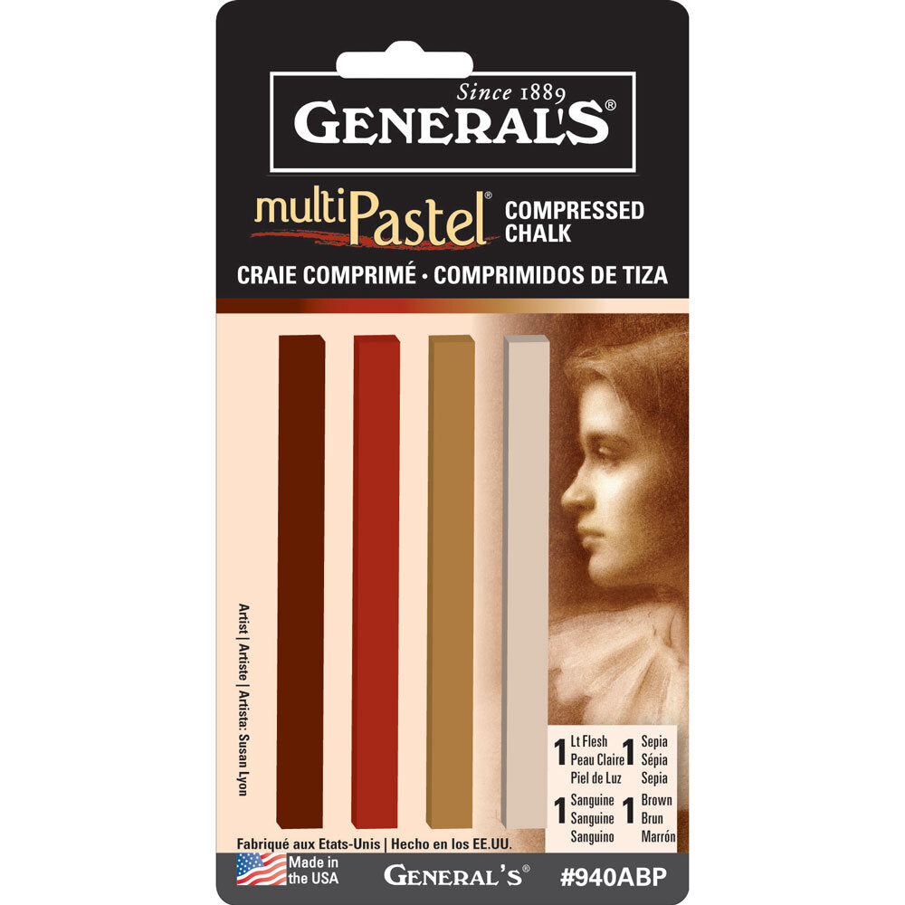 Generals Compressed Charcoal Sticks - Rectangular Assorted - Generals Compressed  Charcoal Sticks - Rectangular Assorted