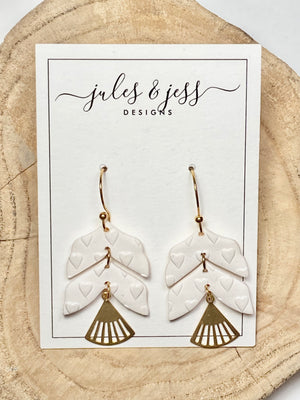 White Heart Embossed Drop - Jules & Jess Designs