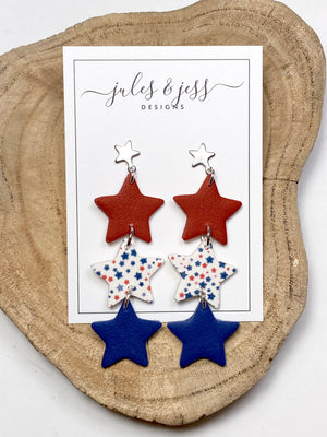 Triple Star Drops - Jules & Jess Designs