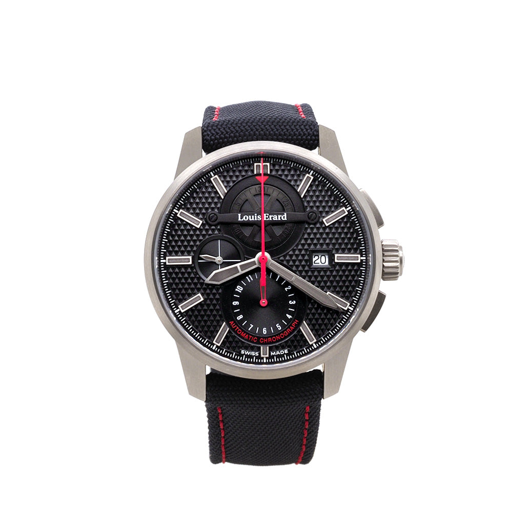 LOUIS ERARD Chronograph Automatic Watch with Black Leather Strap – Ogden Of  Harrogate