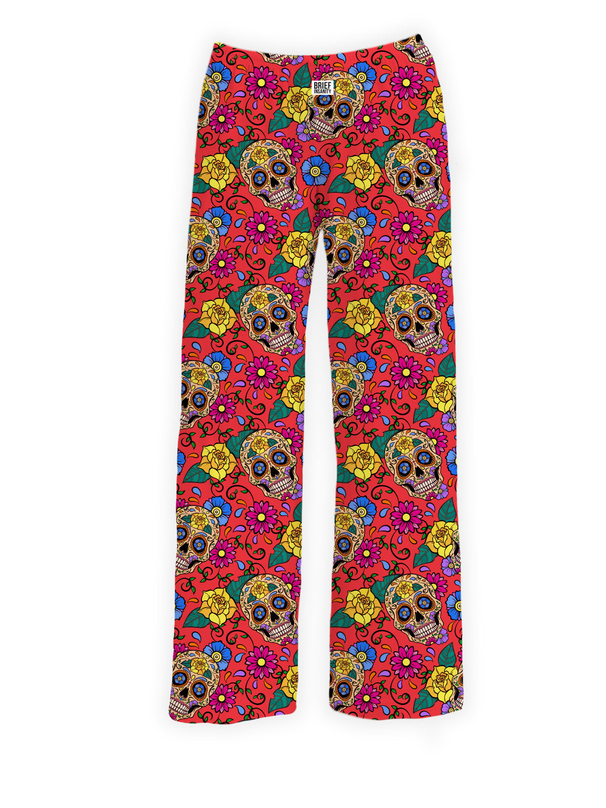 Women's Pants XL Lounge Sleep Skulls Soft De Los Muertos Multicolor  Halloween