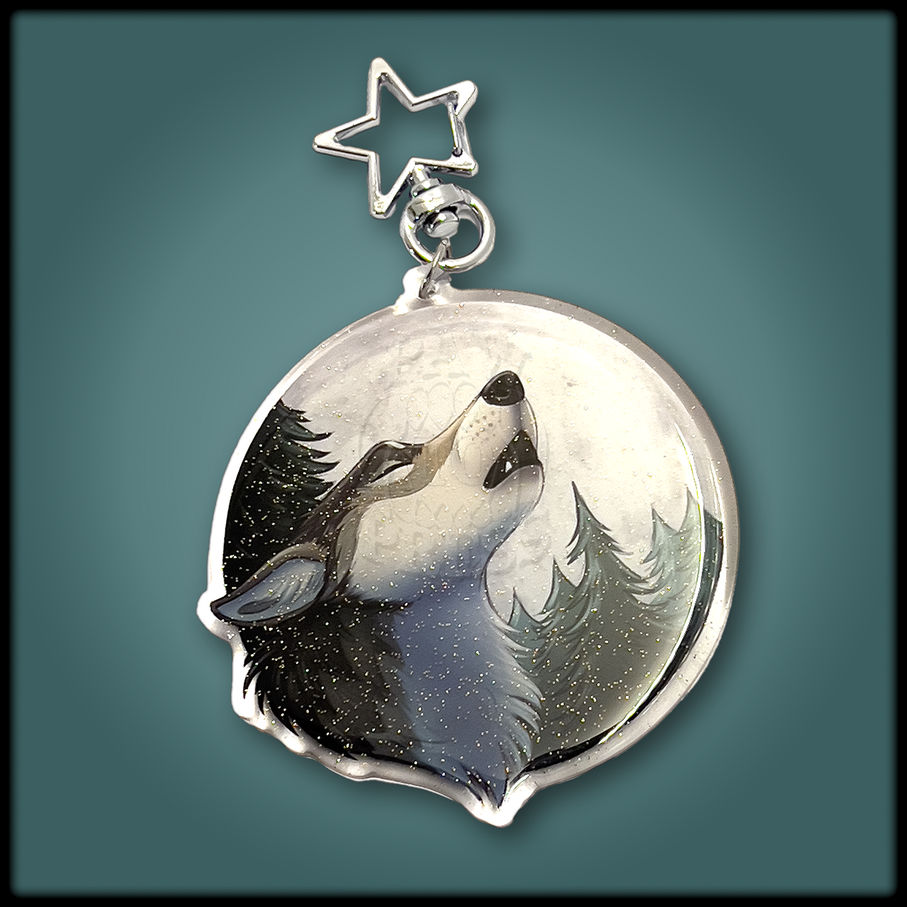 Howling Wolf Keychain Charm