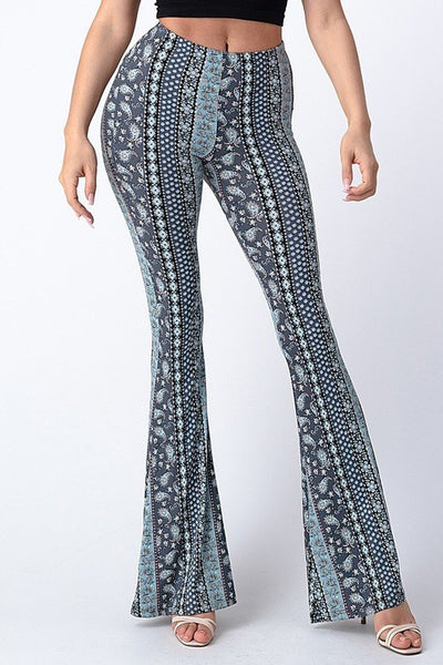 Bear Dance Paisley Skinny Pants - Blue/Gray | Debra's Passion Boutique