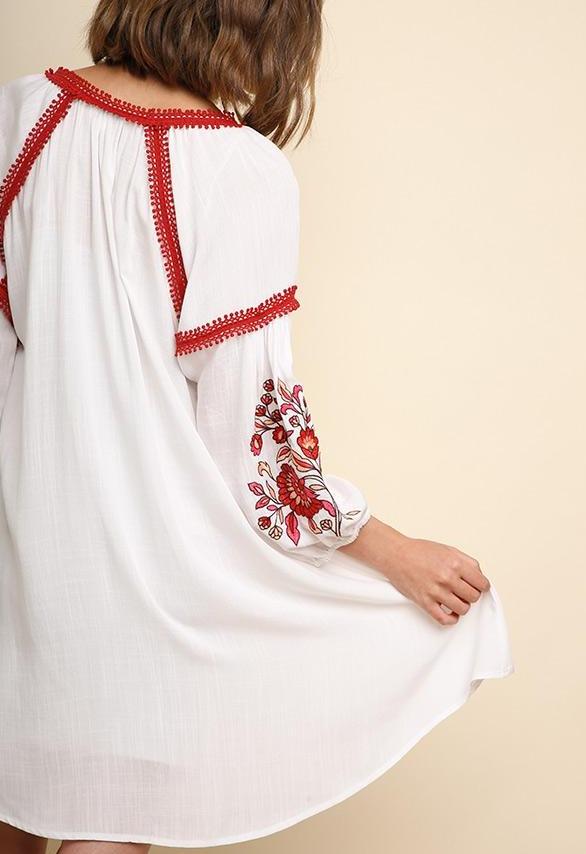 off white embroidered dress