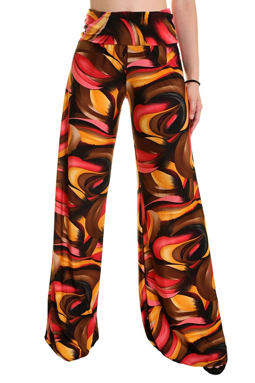 Image of Fire Whisp Palazzo Pants - Red