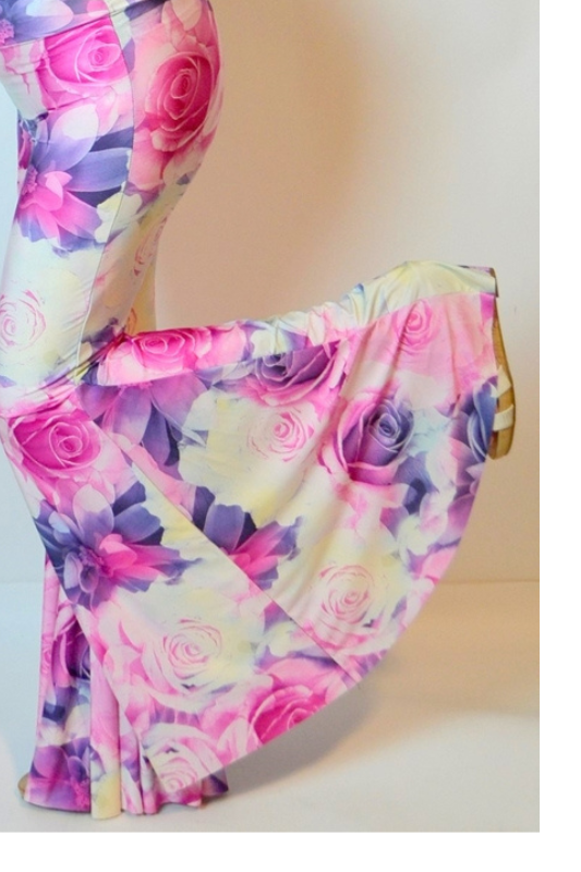 Image of Uptown Wide Bell Bottom Floral Skinny Palazzo Pants
