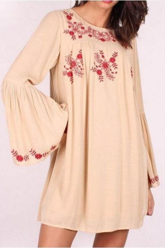 beige tunic dress