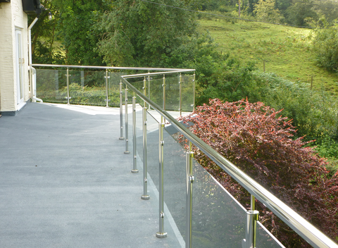 Framed glass balustrade in North Wales