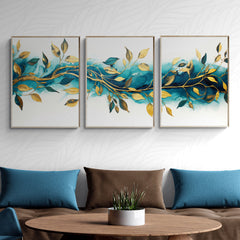 Modern Wall Art Petrol Gold