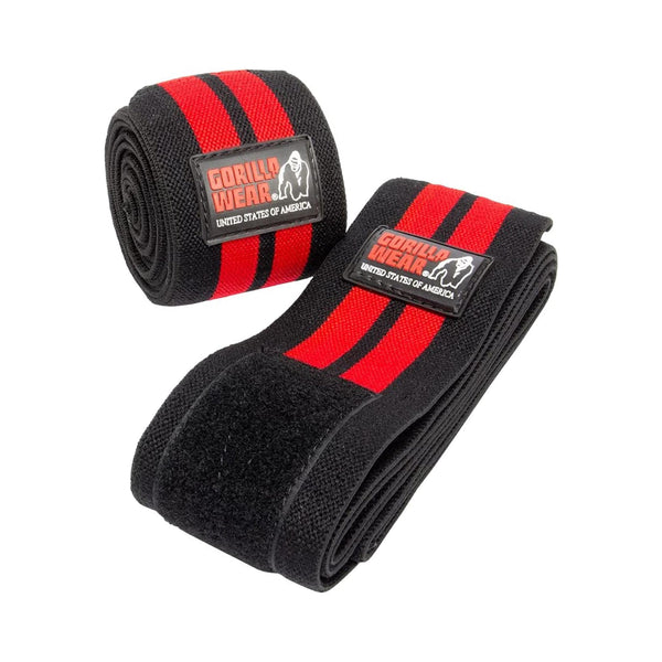 Gorilla Wear Knee Wraps Black Red 98 Inch Protein Superstore