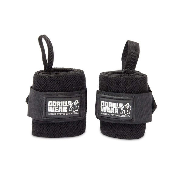 Gorilla Wear Wrist Wraps Basic Black  Protein Superstore