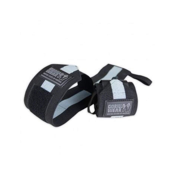 Gorilla Wear Wrist Wraps Ultra Black / Grey  Protein Superstore