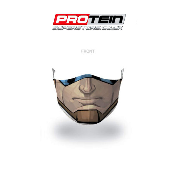 Captain America Face Shield Antibacterial ZnO coating - PM0.3 Filtration - Liquid Repellent Face Shield Protein Superstore