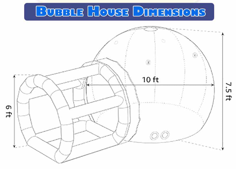 inflatable bubble house size