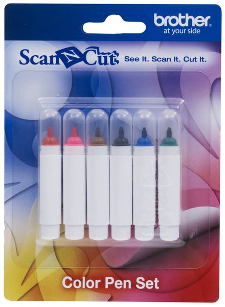 Brother ScanNCut Pen Set , 6-Piece Color Permanent Ink Markers Pen