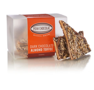Dark Chocolate Almond Toffee - Posh Chocolat