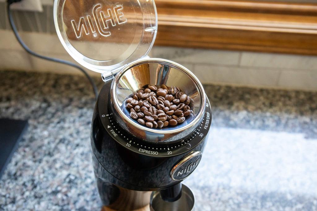 Japanese Coffee Beans in grinder