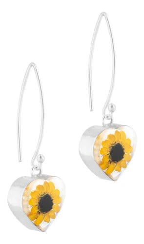 Dije Collar Girasol Corazón Y Aretes Plata Tami Joyeria – 