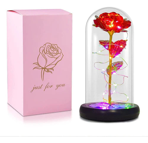 Rosa Eterna Artificial Con Luz Led En Cápsula De Cristal – 15nas.com