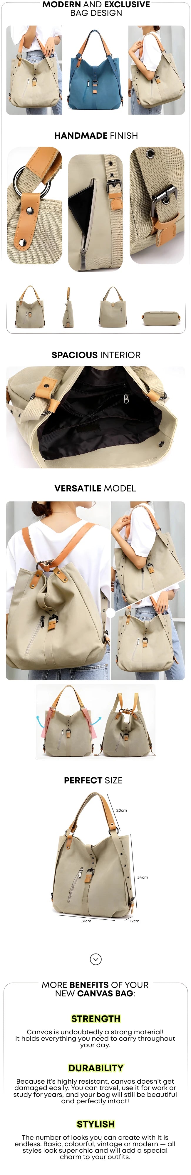 Lydia Women’s Canvas Shopper Bag