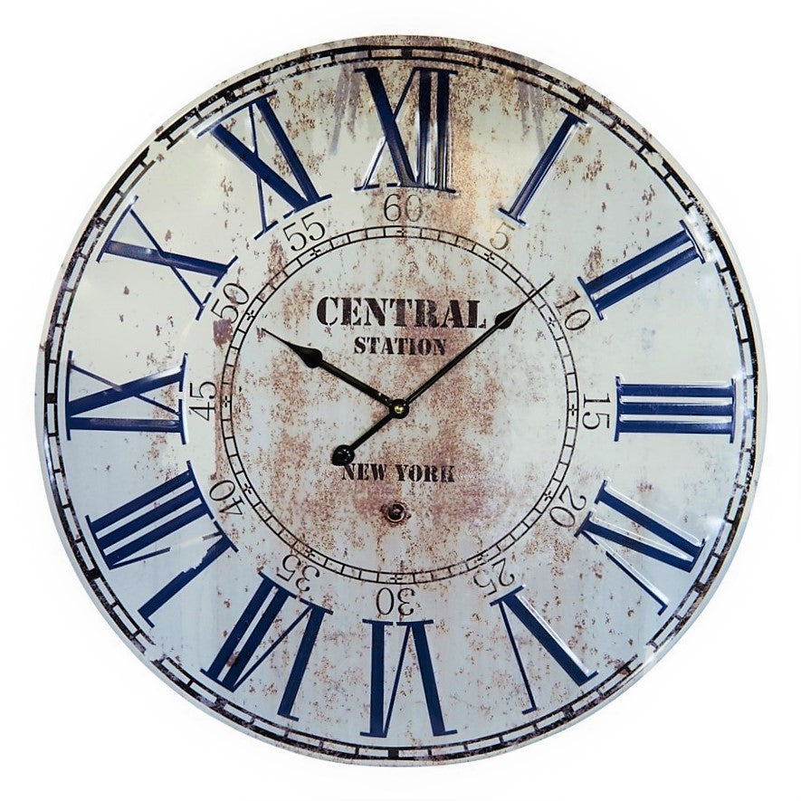 roman numeral wall clock rustic