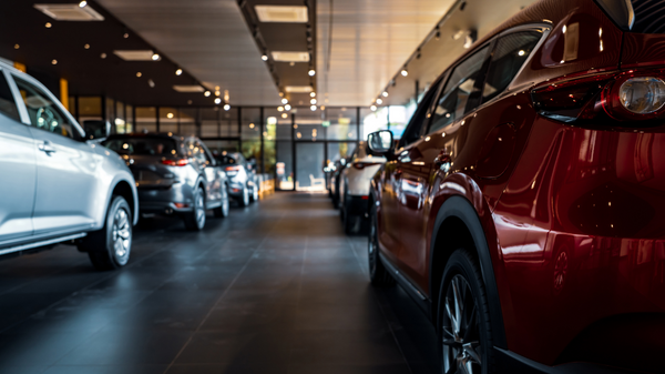 Cars are waiting to Change tires at a tire shop in Calgary