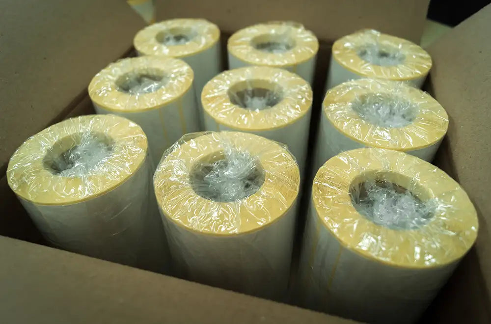 label printing rolls in a box