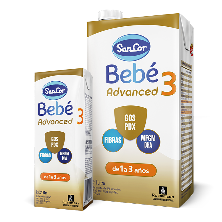 SanCor Bebé Advanced 3 x200 ml y 1 litro