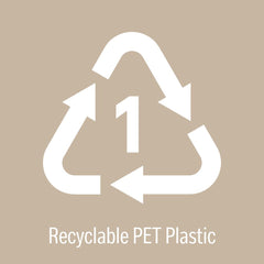 Recycle symbol for PET plastic #1