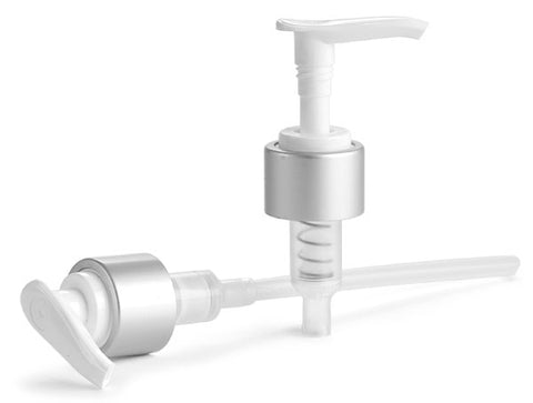 Silver lotion bottle pump example