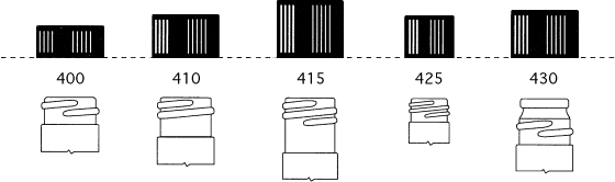 diagram of threading dimensions of different household bottles