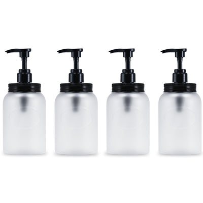 Bottiful Home-16 oz Grey Shampoo, Conditioner, Wash Shower Soap Dispensers-3 Refillable Empty Pet Plastic Pump Bottle Shower Containers-Printed