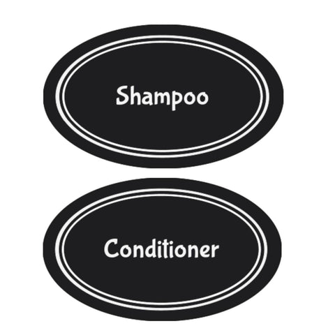 black & white rings waterproof labels for shampoo and conditioner