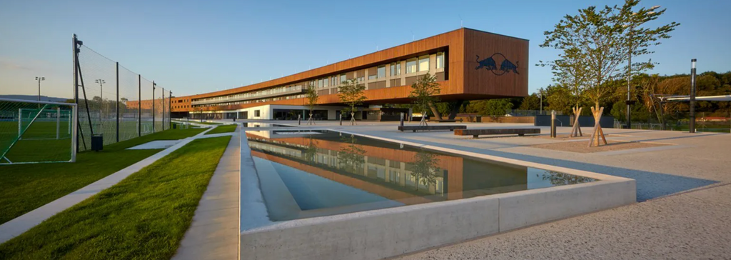 A landscape shot of the Red Bull Ice Hockey Academy in Austria